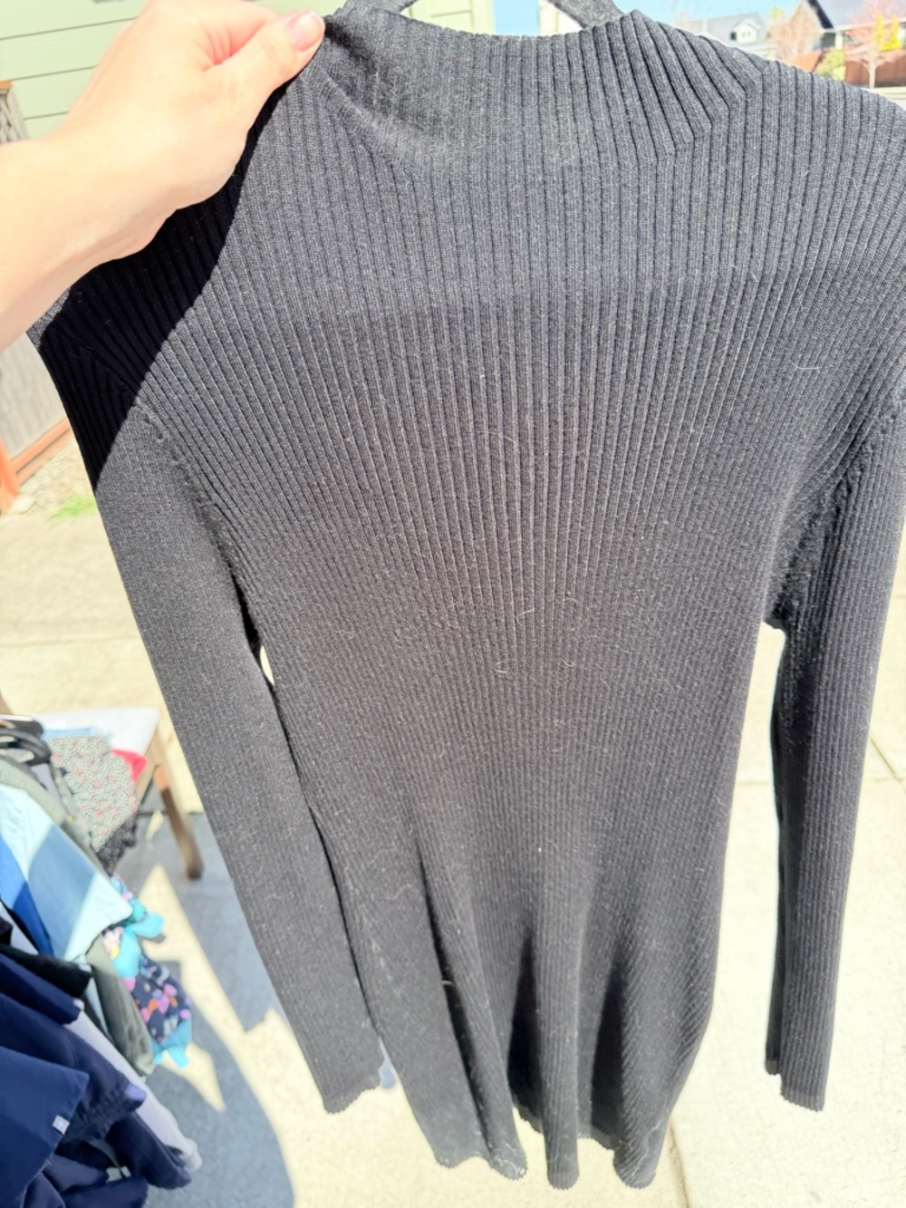 Hooked Up by IOT Black Ribbed Long-Sleeve Dress